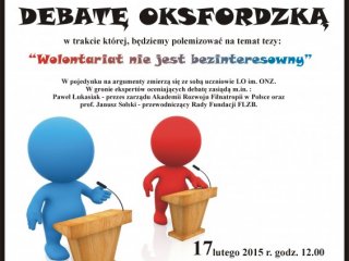 Zapraszamy na Debatę Oksfordzką