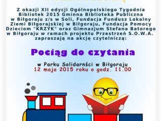 "Pociag do czytania" po raz kolejny zawita w Przestrzeni S.O.W.A.