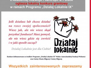 XXXI Konkurs Grantowy "Działaj Lokalnie IX"
